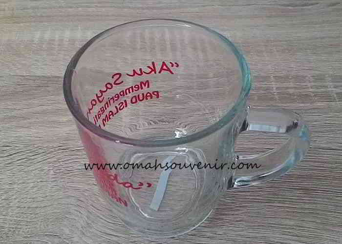 souvenir gelas bening 