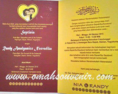undangan softcover kartun 