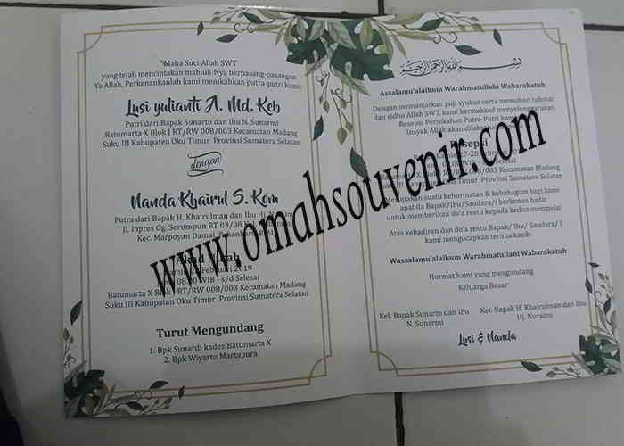 Undangan Softcover Murah
